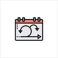 A calendar icon with arrows pointing to the right vector