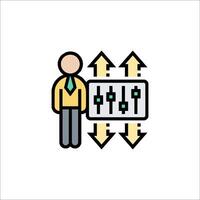 A man with a computer and arrows on a white background vector