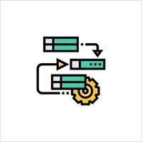 A line icon of a computer with a computer and a computer vector