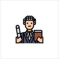 A judge holding a book and a pen vector