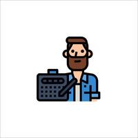 A man with a beard holding a briefcase vector