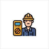 An icon of a man holding a radio vector