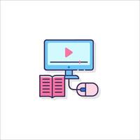 player icon with book and mouse vector