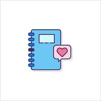 A notebook with a heart icon vector