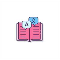 An open book with two speech bubbles vector