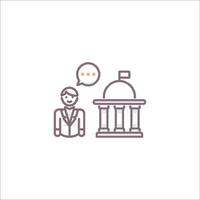 A man and woman talking to each other in front of a building vector