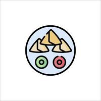 A donut with a mountain in the background vector
