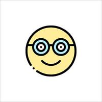 A smiley face with glasses on it vector