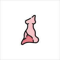A pink pig with a heart on its back vector