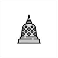 A black and white icon of a bell tower vector