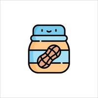 A jar of peanut butter with a smiley face vector