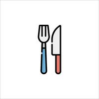 A knife and fork icon on a white background vector