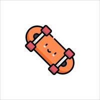 A cartoon skateboard with a smiley face vector