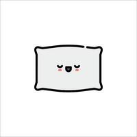 A cute pillow with eyes and a smile vector