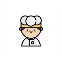 A cartoon chef icon on a white background vector