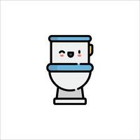 A cartoon toilet with a smiley face vector