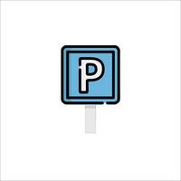 Parking sign icon isolated on white background vector