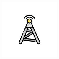 A radio tower with a radio antenna on top vector