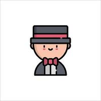A man in a top hat and bow tie vector
