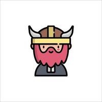 A cartoon viking with a beard and a horn vector