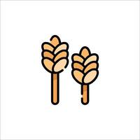 Two wheat ears on a stick icon vector