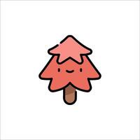 A cute little tree with a red heart on it vector