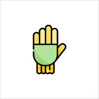 A hand with a green glove on it vector