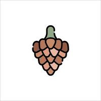 A pine cone icon on a white background vector