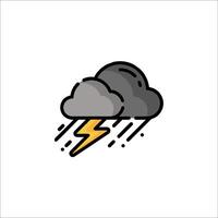 A cloud with lightning and a thunderstorm icon vector