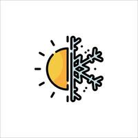 Winter icon with snowflake and sun vector
