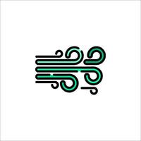 A green and black logo with a wave pattern vector