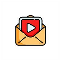 An envelope with a player icon vector