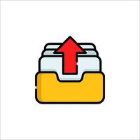 Folder icon with red arrow and folder icon illustration vector