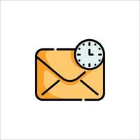 An envelope with a clock on it vector