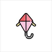 A kite with a pink tail on a white background vector