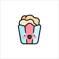 A cute popcorn box with a face on it vector