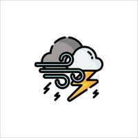 A cloud with lightning and thunderstorm icon vector