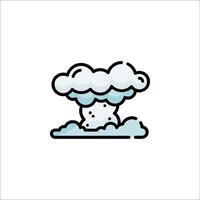 A cartoon cloud with a mushroom on top of it vector