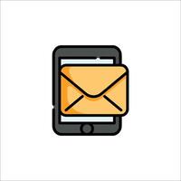 Email icon on smartphone illustration vector