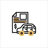 Car and paper icon on white background vector