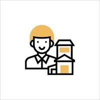 A man with a house icon vector