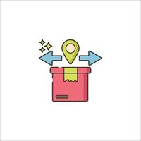 A box with a map pin pointing to it vector