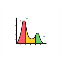 A colorful graph with a line and dots vector