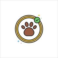 A dog paw with a tick on it vector
