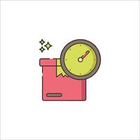 A clock and a box with a star on it vector