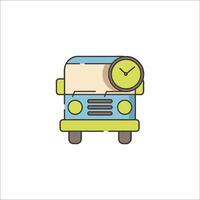 A bus with a clock on the side vector
