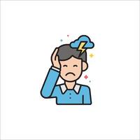 A man with a lightning bolt on his head vector