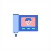 A phone with a person on the screen vector