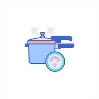 A cooking pot with a thermometer and a thermometer vector
