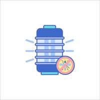A water bottle with a slice of fruit on it vector
